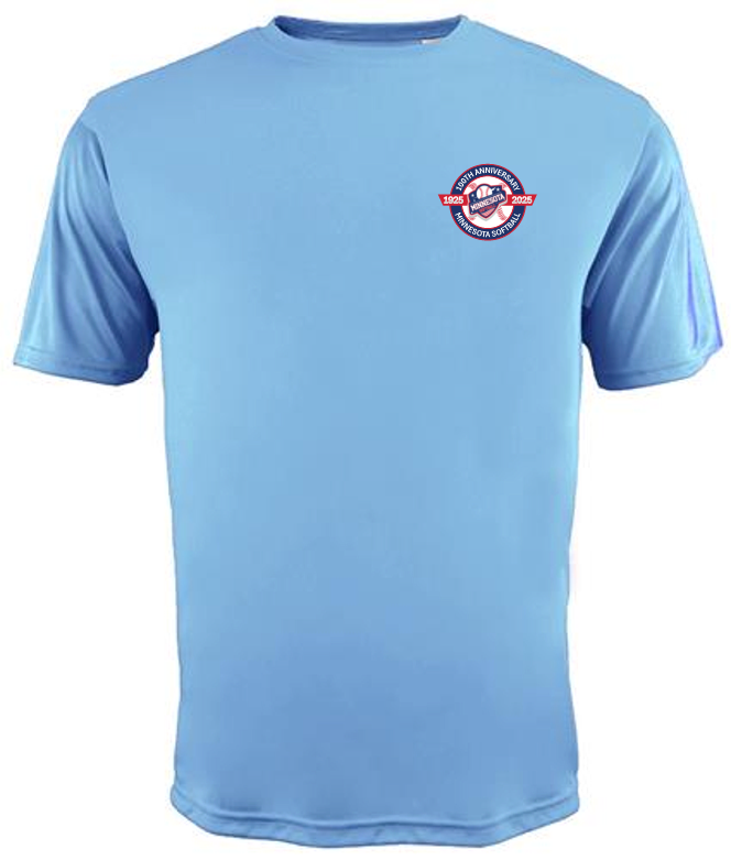 Minnesota Softball 100th Anniversary Dri-Fit T-Shirt (Light Blue Only)