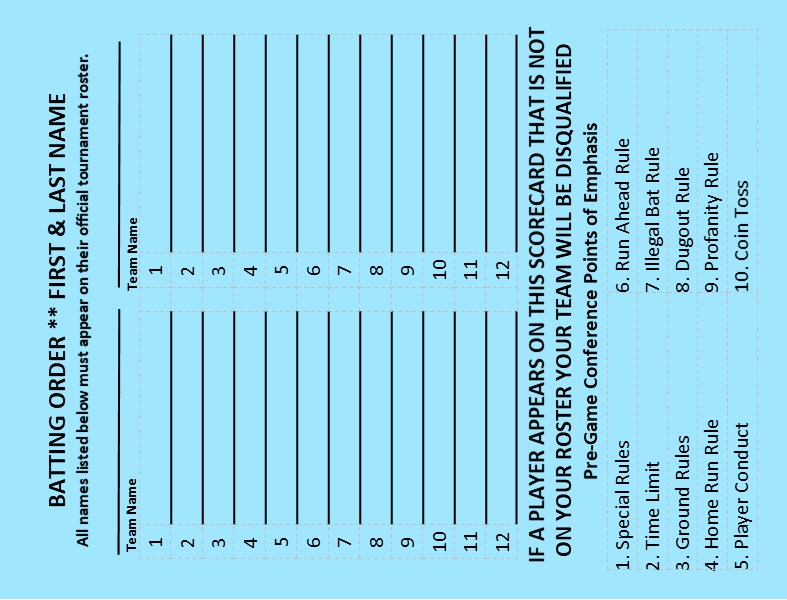 Minnesota Softball Slow Pitch Umpire Cards
