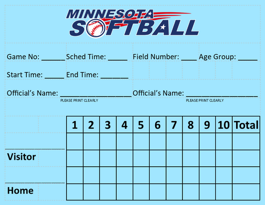 Minnesota Softball Fast Pitch Umpire Cards