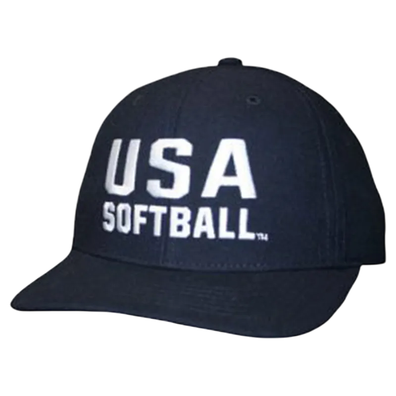 USA Softball Wool Adjustable 6-Stitch Cap